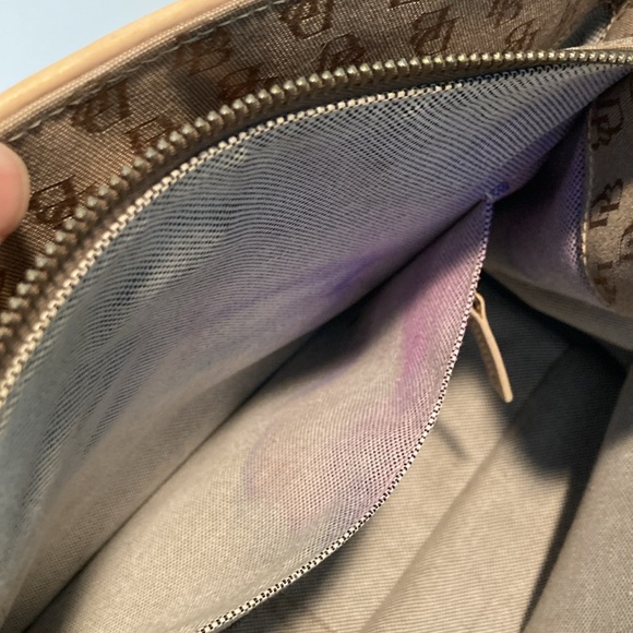 Dooney & Bourke Buckle satchel bag signature monogram tan brown - Picture 11 of 16